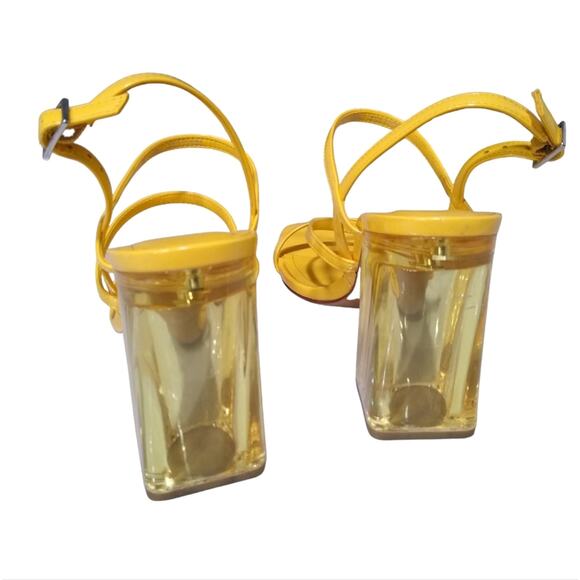 🎀2/$25🎀[H238] Zara Trafaluc Strappy Heels Women’s Yellow Spring Sandals - Picture 4 of 7